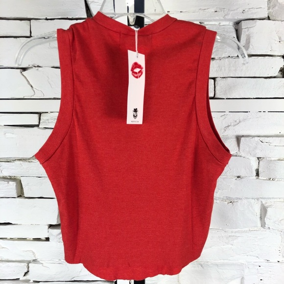 Wildfox Hey Mon Cropped Sleeveless T-shirt 391 - Picture 6 of 8